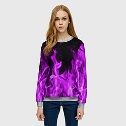 Свитшот женский Фиолетовый огонь, цвет: 3D-меланж — фото 2