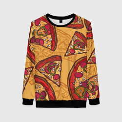 Свитшот женский Пицца, цвет: 3D-черный