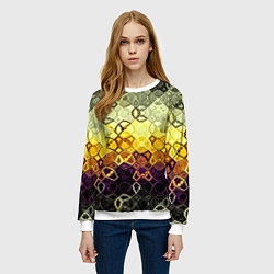 Свитшот женский Фрактальный мир, цвет: 3D-белый — фото 2