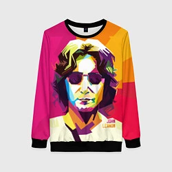 Свитшот женский Джон Леннон: фан-арт, цвет: 3D-черный