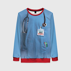 Свитшот женский Костюм врача, цвет: 3D-красный
