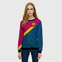 Свитшот женский Barcelona FC: Sport Camo 2018, цвет: 3D-черный — фото 2