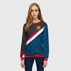 Свитшот женский FC Barcelona: Sport Camo, цвет: 3D-красный — фото 2