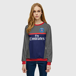 Свитшот женский FC PSG: Fly Emirates, цвет: 3D-красный — фото 2