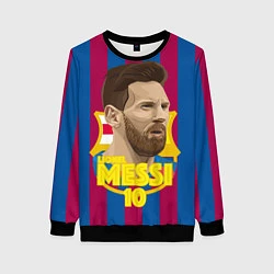 Свитшот женский FCB Lionel Messi, цвет: 3D-черный