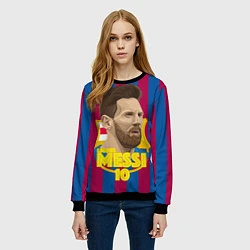Свитшот женский FCB Lionel Messi, цвет: 3D-черный — фото 2