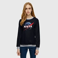 Свитшот женский NASA: Black Space, цвет: 3D-меланж — фото 2