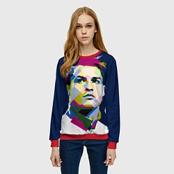 Свитшот женский Cristiano Ronaldo Art, цвет: 3D-красный — фото 2