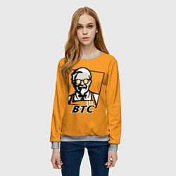 Свитшот женский BTC vs KFC, цвет: 3D-меланж — фото 2