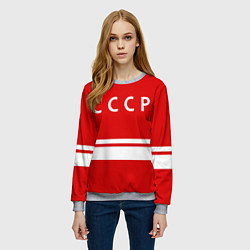 Свитшот женский Валерий Харламов 17, цвет: 3D-меланж — фото 2