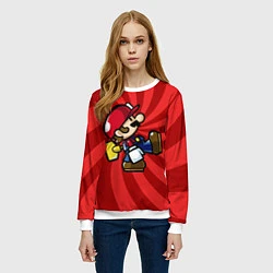 Свитшот женский Super Mario: Red Illusion, цвет: 3D-белый — фото 2