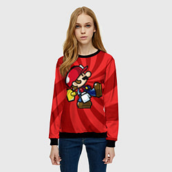 Свитшот женский Super Mario: Red Illusion, цвет: 3D-черный — фото 2
