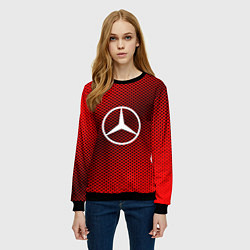Свитшот женский Mercedes: Red Carbon, цвет: 3D-черный — фото 2