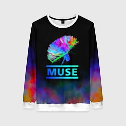 Свитшот женский Muse: Neon Flower, цвет: 3D-белый