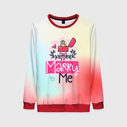 Свитшот женский Marry me, цвет: 3D-красный