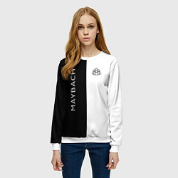 Свитшот женский Maybach: B&W, цвет: 3D-белый — фото 2