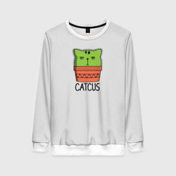 Свитшот женский Cactus Catcus, цвет: 3D-белый