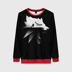 Свитшот женский Волк Ведьмака, цвет: 3D-красный