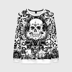 Свитшот женский Grunge Skull, цвет: 3D-белый