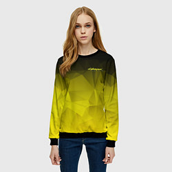 Свитшот женский Cyberpunk 2077: Yellow Poly, цвет: 3D-черный — фото 2