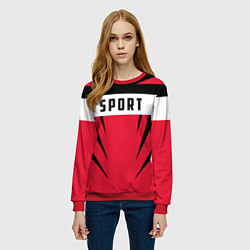 Свитшот женский Sport: Red Style, цвет: 3D-красный — фото 2