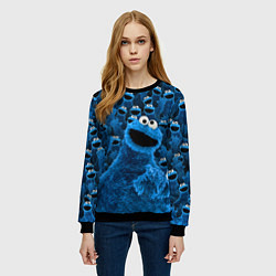 Свитшот женский Безумие коржика, цвет: 3D-черный — фото 2