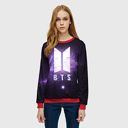 Свитшот женский BTS: Violet Space, цвет: 3D-красный — фото 2