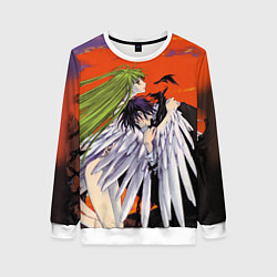 Свитшот женский Code Geass Лелуша обнимает Ангел, цвет: 3D-белый