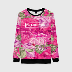 Свитшот женский Black Pink: Abstract Flowers, цвет: 3D-черный