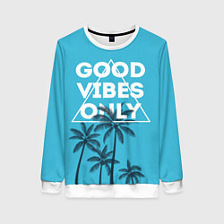 Свитшот женский Good vibes only, цвет: 3D-белый