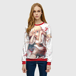 Свитшот женский Ангел кровопролития, цвет: 3D-красный — фото 2