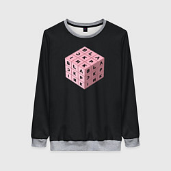 Свитшот женский Black Pink Cube, цвет: 3D-меланж