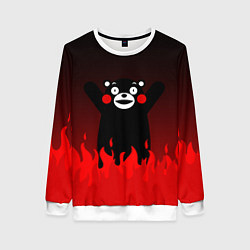 Свитшот женский Kumamon: Hell Flame, цвет: 3D-белый