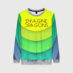 Свитшот женский Imagine Dragons: Lime Colour, цвет: 3D-меланж