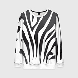 Свитшот женский Африканская зебра, цвет: 3D-белый