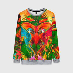 Свитшот женский Яркие тропики, цвет: 3D-меланж