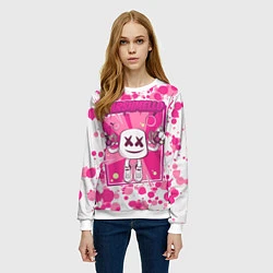 Свитшот женский Marshmello: Pink Fashion, цвет: 3D-белый — фото 2