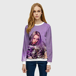 Свитшот женский Billie Eilish: Violet Fashion, цвет: 3D-белый — фото 2