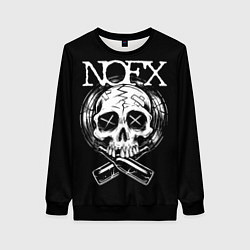 Свитшот женский NOFX Skull, цвет: 3D-черный