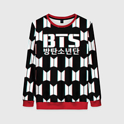 Свитшот женский BTS: Black Pattern, цвет: 3D-красный