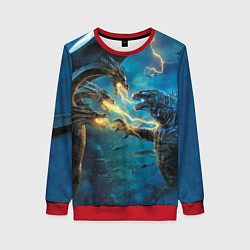 Свитшот женский Godzilla Rage, цвет: 3D-красный