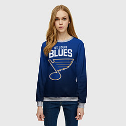 Свитшот женский St Louis Blues, цвет: 3D-меланж — фото 2