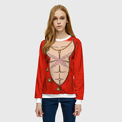 Свитшот женский One Piece грудь Луффи со шляпой для косплея, цвет: 3D-белый — фото 2