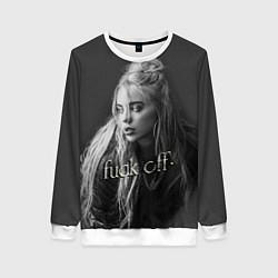 Свитшот женский Billie Eilish fak off, цвет: 3D-белый