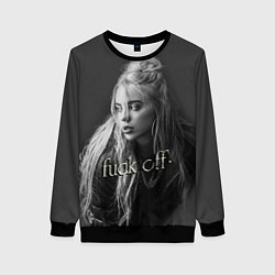 Свитшот женский Billie Eilish fak off, цвет: 3D-черный