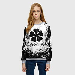 Свитшот женский ЧЁРНЫЙ КЛЕВЕР, цвет: 3D-меланж — фото 2