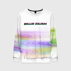 Свитшот женский BILLIE EILISH: White Glitch, цвет: 3D-белый