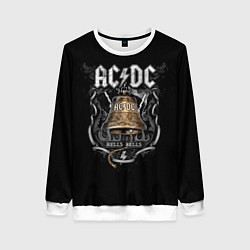 Свитшот женский ACDC - hells bells, цвет: 3D-белый