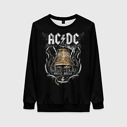 Свитшот женский ACDC - hells bells, цвет: 3D-черный