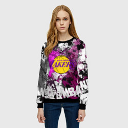 Свитшот женский Лос-Анджелес Лейкерс, Los Angeles Lakers, цвет: 3D-черный — фото 2